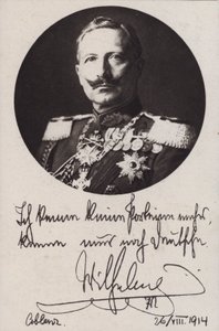 II. Vilmos német császár, első világháborús propaganda képeslap (f/w fotó) alkotó: Photographer German