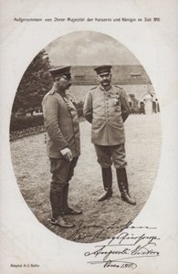 Vilmos császár és Paul von Hindenburg tábornagy, a német hadsereg parancsnoka, Posen, I. világháború alkotó: Photographer German