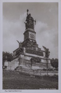Nationaldenkmal, Németország egyesülésének emlékműve, Rudesheim am Rhein, Hesse (f/w fotó) alkotó: Photographer German