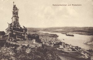Nationaldenkmal, Németország egyesülésének emlékműve, Rudesheim am Rhein, Hesse (f/w fotó) alkotó: Photographer German