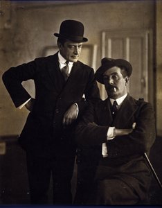 A zeneszerző Giacomo Puccini (1858-1924) és a zenei kiadó, Tito Ricordi II (1865-1933). alkotó: Photographer Italian