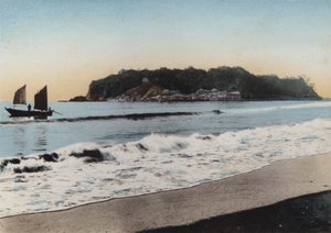 Japán, 1912 körül: Enosima szigete Kamakura közelében (fotó) alkotó: Photographer Japanese