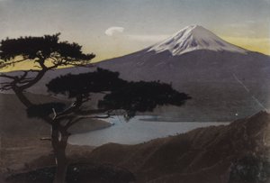 Japán, 1912 körül: Fudzsi-hegy a Misaka-hágóból (fotó)