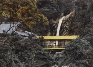 Japán, 1912 körül: Nunobiki vízesés 43 láb magas, Kobe városa ebből az őszből kap vizet, Kobe (fotó) alkotó: Photographer Japanese