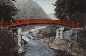 Japán, 1912 körül: Szent híd Nikkonál, Tokiótól 90 mérföldre északra (fotó) alkotó: Photographer Japanese