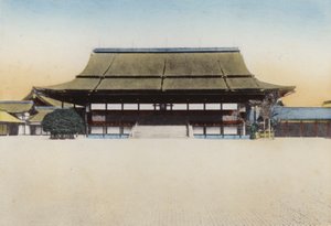 Japán, 1912 körül: a kiotói palota Shishinden csarnoka újévi közönségre és más nagy szertartásokra szolgált; A jelenlegi császár trónra lépését itt tartották 1868-ban, Kiotóban (fotó)