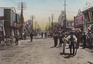Japán, 1912 körül: Theatre Street, Yokohama (fotó) alkotó: Photographer Japanese