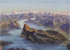 Burgenstock és a Luzerni-tó (színes fénykép)