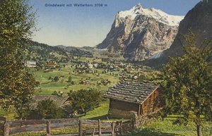 Grindelwald és Wetterhorn, Svájc (színes fotó)