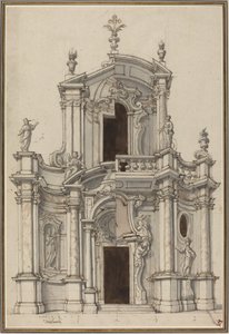 Templom homlokzatának emelése, alternatívákkal alkotó: Piedmontese 18th Century