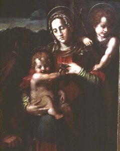 Madonna és gyermek a csecsemővel Keresztelő Szent Jánossal