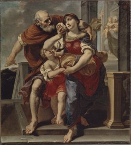 Hágár elhagyja Ábrahám házát alkotó: Pier Francesco Mola