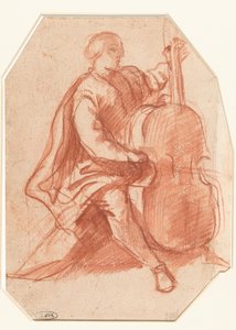 Viola da Gamba-Spieler, Dreiviertel von der Seite