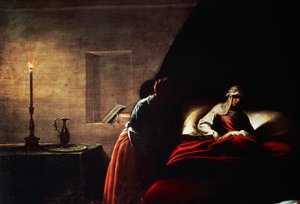 A Szűz születése, Pier Francesco Mazzucchelli, il Morazzone (1573-1626) festménye, Santa Maria di Loreto templom, Arona, Novara, Olaszország.