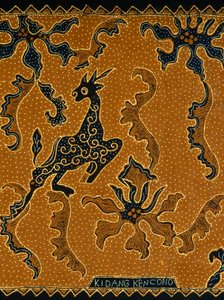 Batik hagyományos dizájnnal, Java, Indonézia, részletek alkotó: Blaise Nicolas Le Sueur