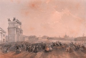 Vittorio Emanuele II és Napóleon II bejárata Milánóban, Lombardia alkotó: Blaise Nicolas Le Sueur