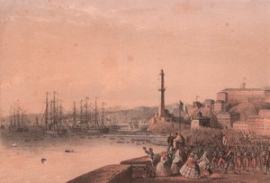 Francia csapatok partraszállása Genovában, Liguriában alkotó: Blaise Nicolas Le Sueur