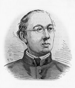 Joseph Hergenroether (1824-1890), német történész és bíboros, valamint a Vatikáni Levéltár első bíboros-prefektusának portréja, metszet alkotó: Blaise Nicolas Le Sueur