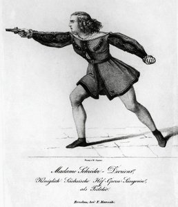 Wilhelmine Schroder-Devrient (1804-1860), német szoprán portréja, Leonora szerepében a Fidelioban vagy a Házastársi szerelemben, Ludwig van Beethoven (1770-1827), metszet alkotó: Blaise Nicolas Le Sueur