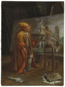 Paolo de Matteis a stúdiójában alkotó: Pier Leone Ghezzi
