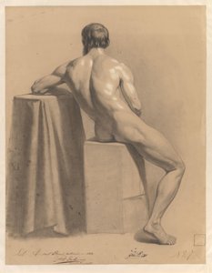 Hátulról nézve álló férfi akt alkotó: Pier Pander