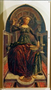 Mértékletesség, az erényeket ábrázoló táblasorozatból, amelyet a Kereskedői Céhterem Tanácstermébe terveztek, 1469 (tempera a panelen)