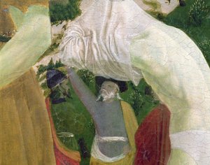 Krisztus keresztsége, a jobb oldali rész részlete, amely egy embert ábrázol, aki a keresztségre készül alkotó: Piero della Francesca