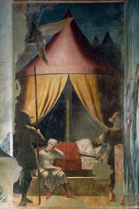 Az igaz kereszt története. Konstantin álma. (freskó, 1459-1466 között) alkotó: Piero della Francesca