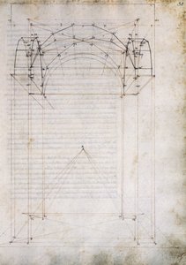 A folyosó perspektívája keresztboltozattal, oldal a De Prospectiva pingendi-ből (A festészet perspektívájáról), Piero della Francesca (kb. 1415-1492), Olaszország alkotó: Piero della Francesca