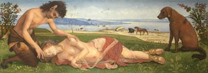 Egy nimfa felett gyászoló szatír, c. 1495 alkotó: Piero di Cosimo