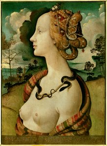 Simonetta Vespucciról mondott női portré alkotó: Piero di Cosimo