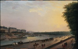 A Szajna a Grenouillère-nél, kilátás a Tuileriák vízparti teraszáról, 1777 körül (olaj, fa)