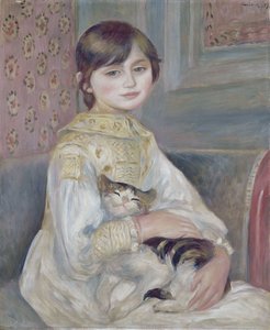 Julie Manet, akit „A macskás kislány” néven is emlegetnek alkotó: Pierre-Auguste Renoir