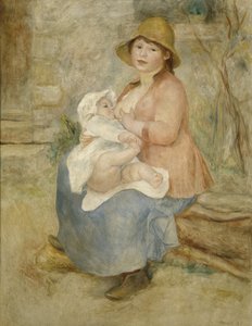 Kismama, más néven a gyermek a mellnél alkotó: Pierre-Auguste Renoir
