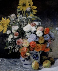 Vegyes virágok egy agyagcserepben alkotó: Pierre-Auguste Renoir
