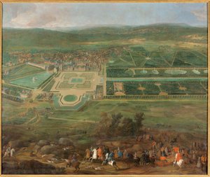 Kilátás a fontainebleau-i kastélyra alkotó: Pierre Denis Martin
