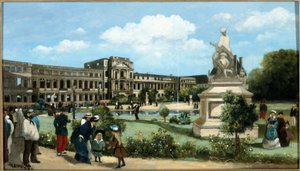 A Tuileriák palotájának romjai az 1871-es tűzvész után, 1880 körül (olaj, fa) alkotó: Pierre-François Marangé