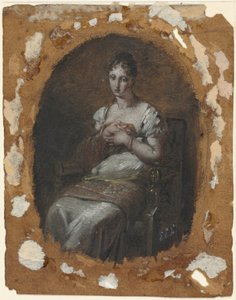 Fiatal nő ülve, 18. század utolsó negyedszázada vagy 19. század első negyedszázada (olaj; grafit keretezővonalakkal) alkotó: Pierre-Paul Prud