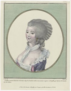 Gallerie des Modes et Costumes Français, 1781, oo 221: A lévitáról elnevezett coeffure (...)