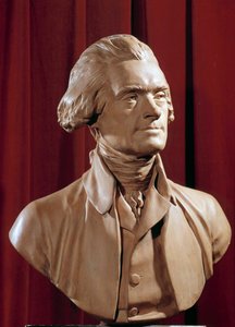 Thomas Jefferson (1742-1826) mellszobra, az Egyesült Államok elnöke Pierre Alexandre Wille (1748-1821) szobra, 18. századi Blerancourt. Musee Franco amerikai