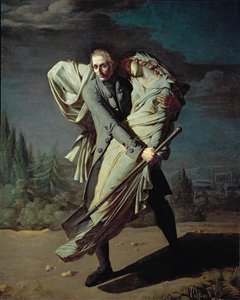 Fiatal és lánya ... (olaj, vászon) alkotó: Pierre Antoine Augustin Vafflard