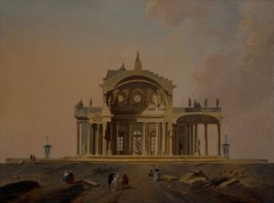 Fantasztikus építészeti tanulmányok figurákkal alkotó: Pierre Antoine Demachy