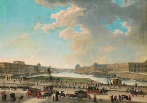 Párizs kilátása a Dauphine térről, 1750 és 1775 között. alkotó: Pierre Antoine Demachy