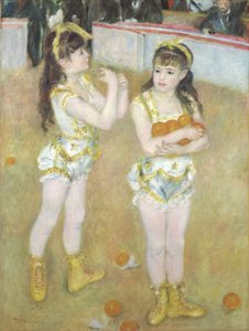 Akrobaták a Cirque Fernando-ban, Francisca és Angelina Wartenberg, 1879 alkotó: Pierre Auguste Renoir