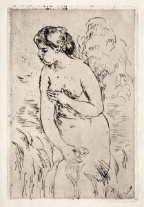 Fürdős felállva a térdére alkotó: Pierre Auguste Renoir