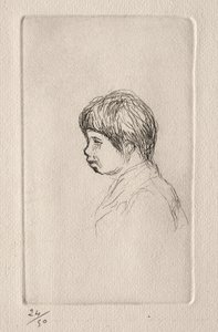 Claude Renoir, profilban. alkotó: Pierre Auguste Renoir