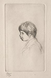 Claude Renoir, a művész fia a profilban alkotó: Pierre Auguste Renoir