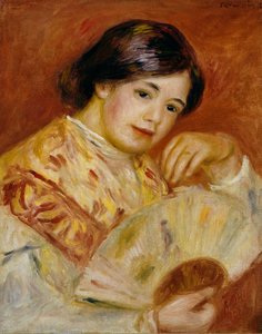 Coco mit einem japanischen Fächer, ca. 1906 von Pierre Auguste Renoir