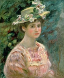 Lány eglantinnal a kalapján, 1896 körül