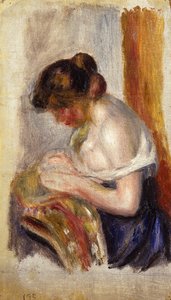La Couseuse (olaj, vászon) alkotó: Pierre-Auguste Renoir